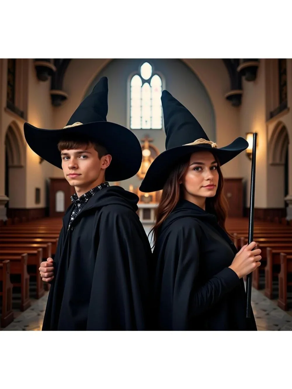Adult Wizard Black Hat Halloween Costume Pointed Scarecrow Cap For Theme Parties